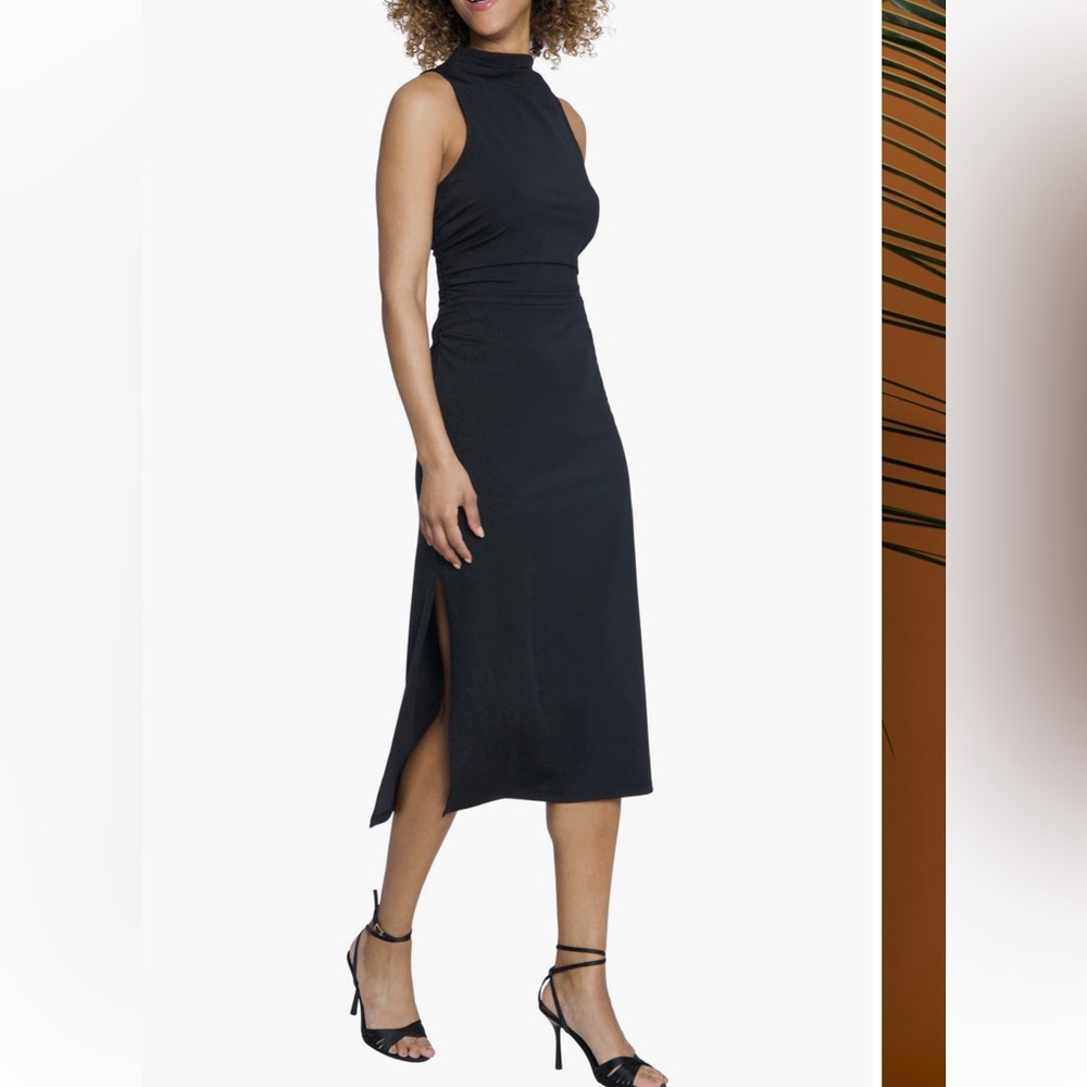 MAGGY LONDON - Funnel Neck Sleeveless Midi Dress - size 14